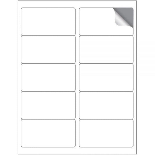 White Labels 10 on a page 25 Sheets/Box