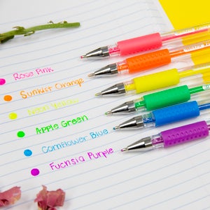 Essence Gel Pen 6 Fluorescent Color w/ Cushion Grip