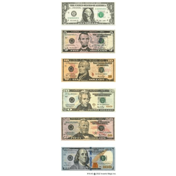 Dollar Bill Stickers 6-Sheet pack