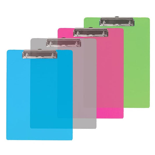 Plastic Clipboard Standard Size w/ Low Profile Clip Color May Vary
