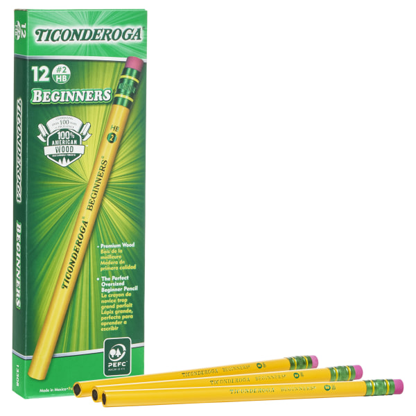 Oversized Beginners' Elementary Pencils, HB Lead, with Eraser