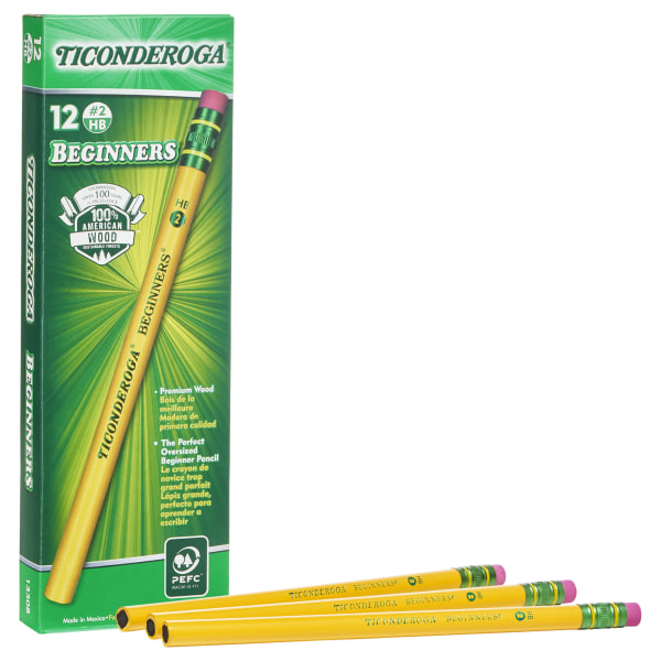 Beginners' Elementary Pencils, HB Lead, with Eraser