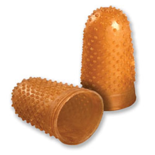 Rubber Fingertips, #12, 11/16" Diameter, (Medium-Large), Amber, Box Of 12