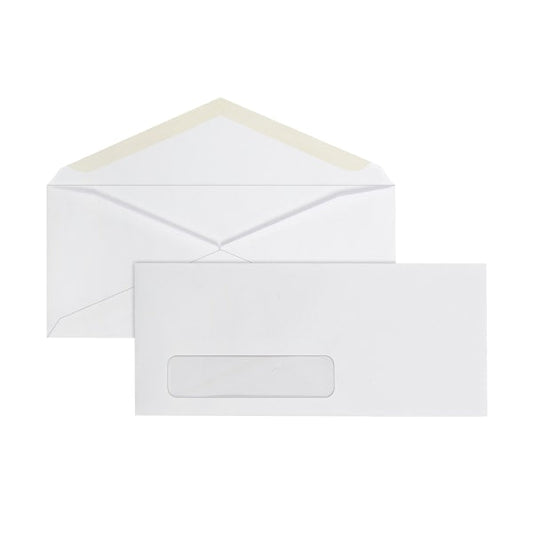 #10 Envelopes, Left Window, Gummed Seal, White, Box Of 500