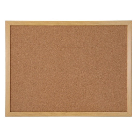 Cork Bulletin Board, 18in x 24in, Wood Frame With Light Oak Finish