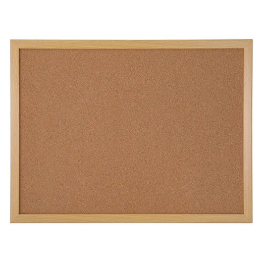 Cork Bulletin Board, 24in x 36in, Wood Frame With Light Oak Finish