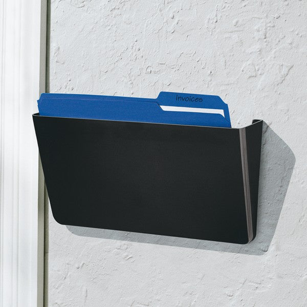 Single Wall Pockets, Black, Letter Size