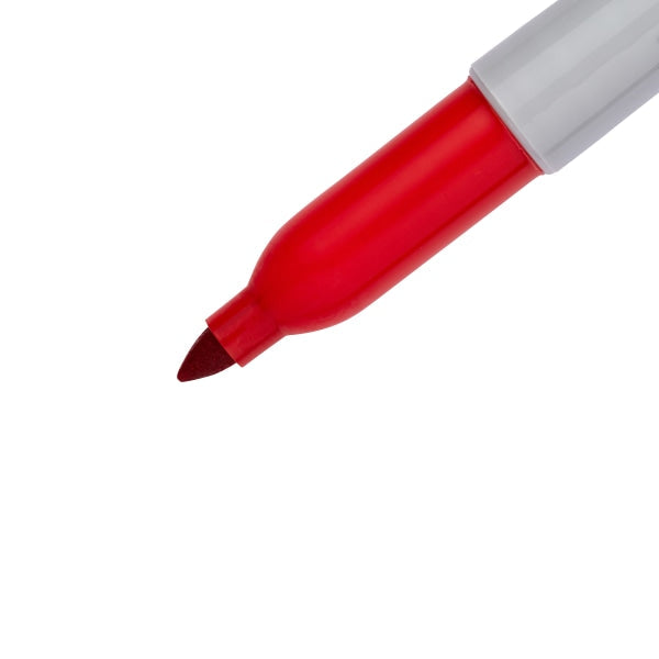 Sharpie Fine Point Permanent Markers Red Ink, Pack Of 12