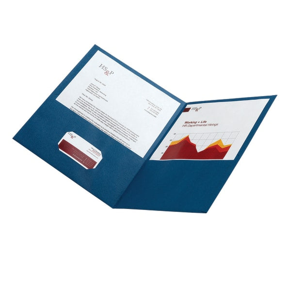 2-Pockets Paper Folder Blue 25/Pcs