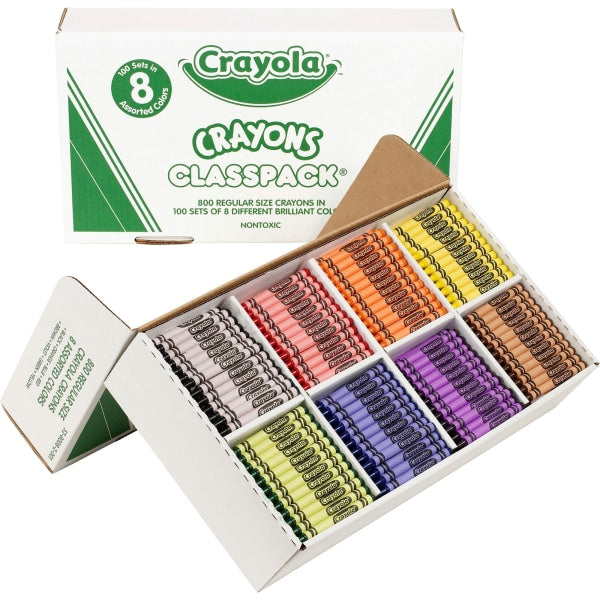 Crayola Classpack Regular Crayons, 8 Colors, 800/Box