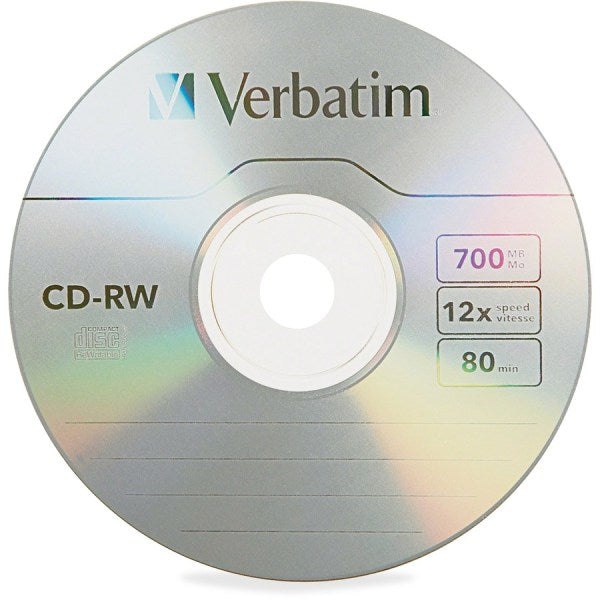 CD-RW 700MB 4X-12X High Speed Discs With Branded Surface, Spindle Of 25