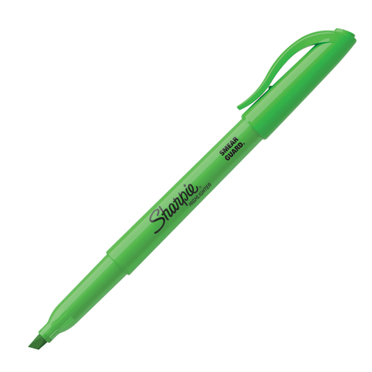 Sharpie Accent Pocket Highlighters, Fluorescent Green, Each