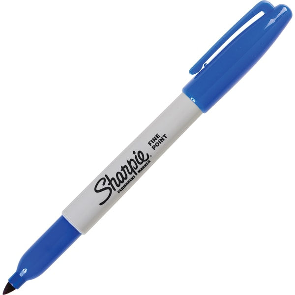 Sharpie Fine Point Permanent Markers Blue Ink, Pack Of 12