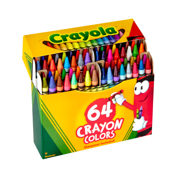 Crayola Classic Color Crayons, 64 Colors/Pack With Built-In Sharpener