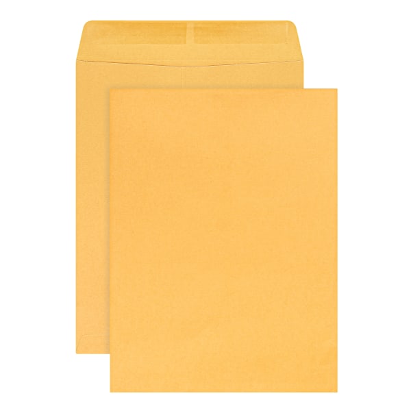 9" X 12" Manila Catalog Envelopes, Gummed Seal, Brown Kraft, Box Of 100