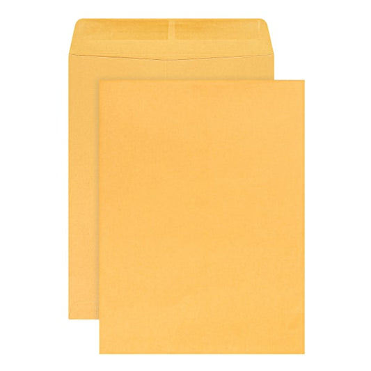 9" X 12" Manila Catalog Envelopes, Gummed Seal, Brown Kraft, Box Of 100