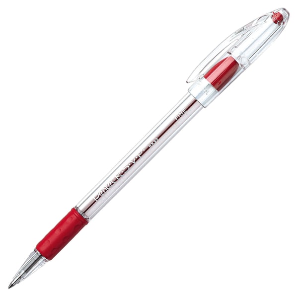 Pentel R.S.V.P. Ballpoint Stick Pens Fine Point Red Each