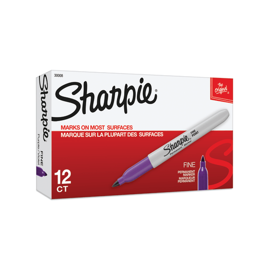 Sharpie Fine Point Permanent Markers Purple Ink, Pack Of 12