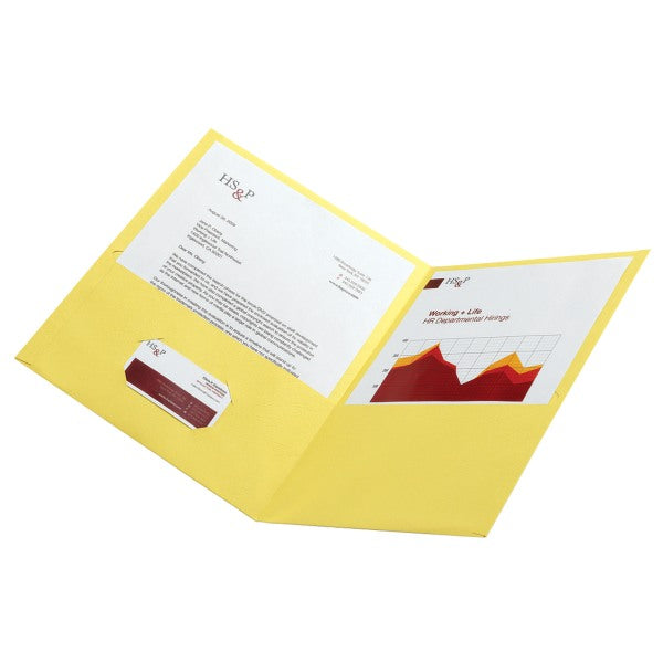 2-Pockets Paper Folder Yellow 25/Pcs