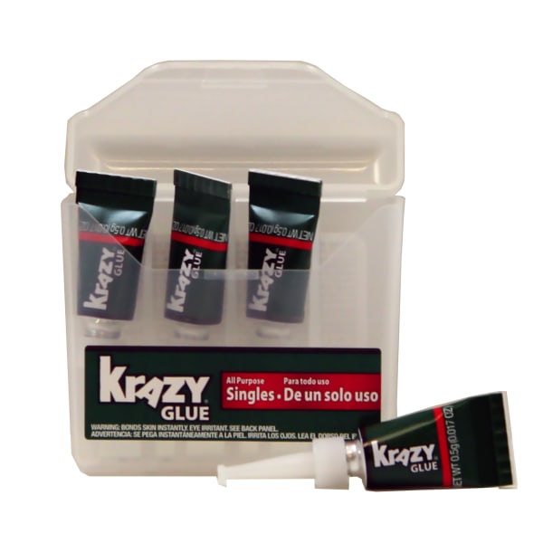 Krazy Glue Single-Use Tubes, 0.07 oz, Dries Clear, 4/Pack