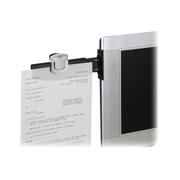 Monitor-Mount Dual Document Clip, Black