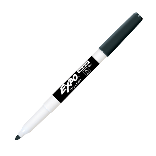 EXPO Low-Odor Dry Erase Markers, Point Tip, Black,