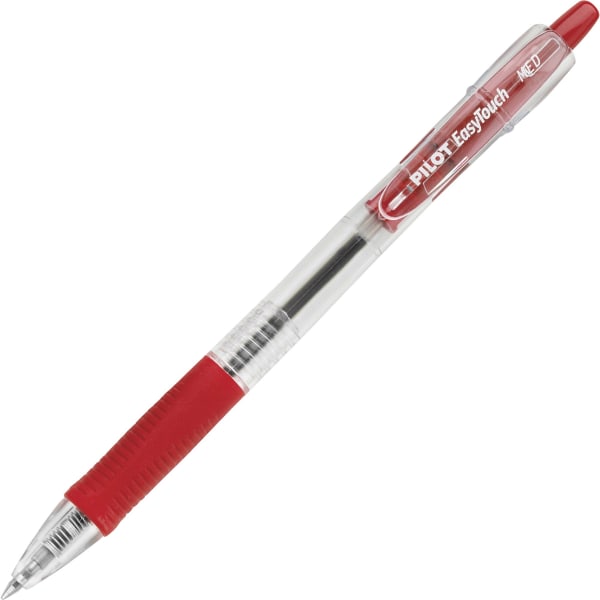 Pilot EasyTouch Retractable Ballpoint Pens, Medium Point, Red 12 Pack