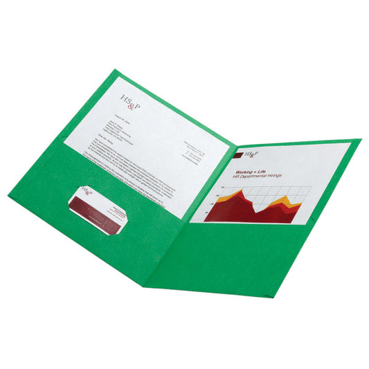 2-Pockets Paper Folder Green (25/Box)