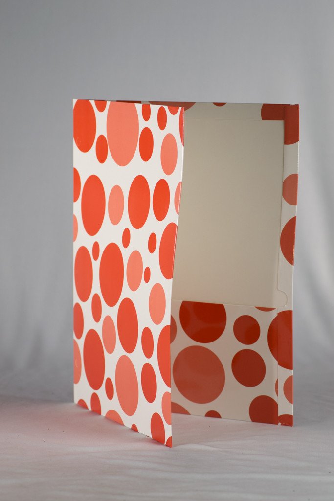 2 Pockets Paper Polka Dot Folders Colors May Vary