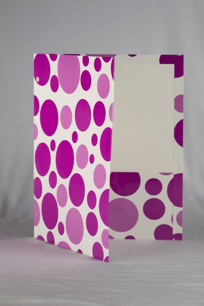 2 Pockets Paper Polka Dot Folders Colors May Vary