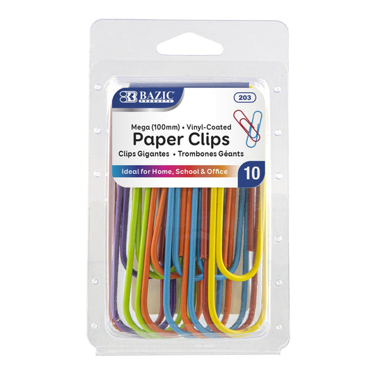 Paper Clips Mega Color (10/Pack)