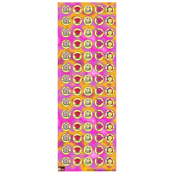 Flower Smiley Circle Stickers 6-Sheet pack