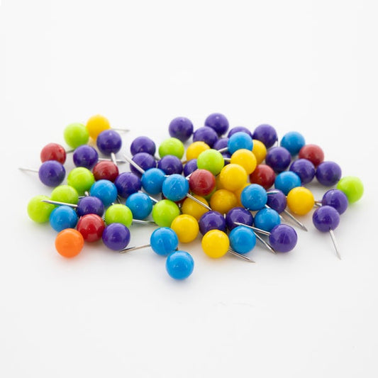 Push Pins Round Assorted Color (80/Pack)