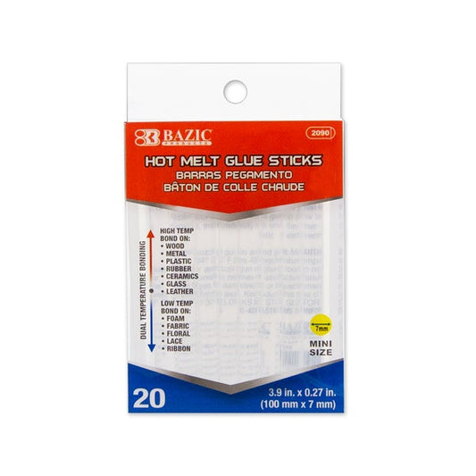 Hot Melt Glue Sticks Dual Temp. Mini Size 3.9" x 0.27" (20/Box)