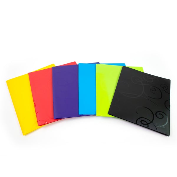 2 Pocket Swirl Embossed Folder Color May Vary