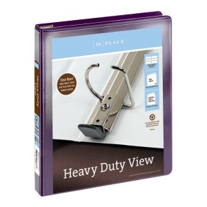 Heavy-Duty View 3-Ring Binder, 1" D-Rings Purple