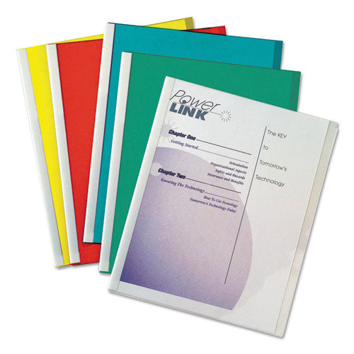 Report Covers With Binding Bars, 8 1/2" x 11", Assorted Colors, Box Of 50
