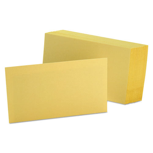 Unruled Index Cards, 3 X 5, Canary, 100/Pack