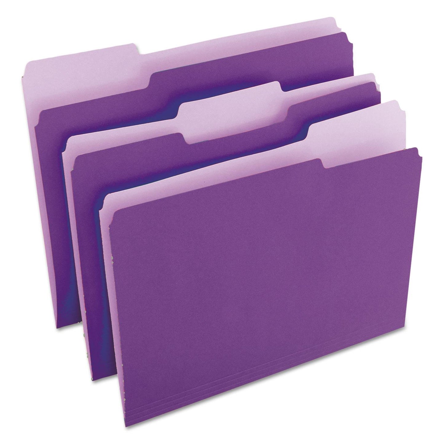 Purple, File Folders, 1/3-Cut Tabs, Letter Size, Box Of 100
