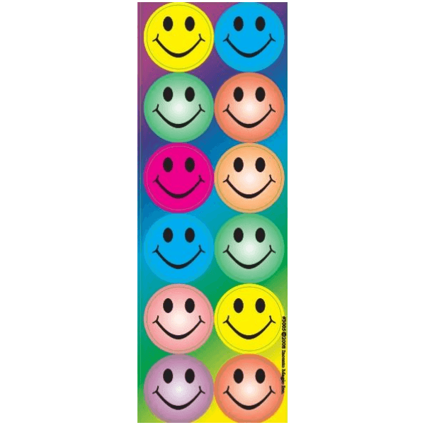 Colorful Smiley Circle Stickers (Large) 6-Sheet pack