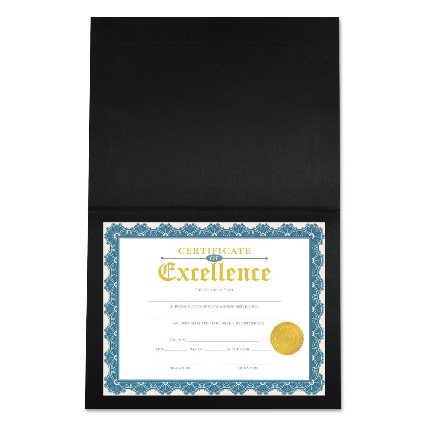 Certificate/Document Cover, 8 1/2 X 11 / 8 X 10 / A4, Black,