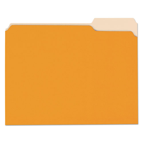 2-Tone File Folders, 1/3 Tab, Letter Size, Orange, Pack Of 100