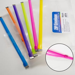 Zip Envelope Coupon/Check Size/Pencil Case Clear, Color May Vary