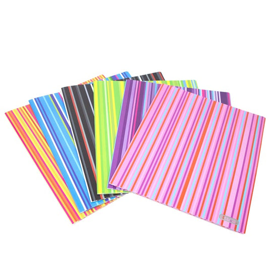 2 Pocket Striped Folder Color May Vary