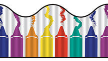 Bordette Crayons Scalloped Decorative Border, 2-1/4" x 25'