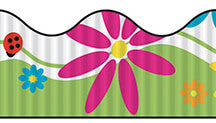 Bordette Flowers Scalloped Decorative Border, 2-1/4" x 25'