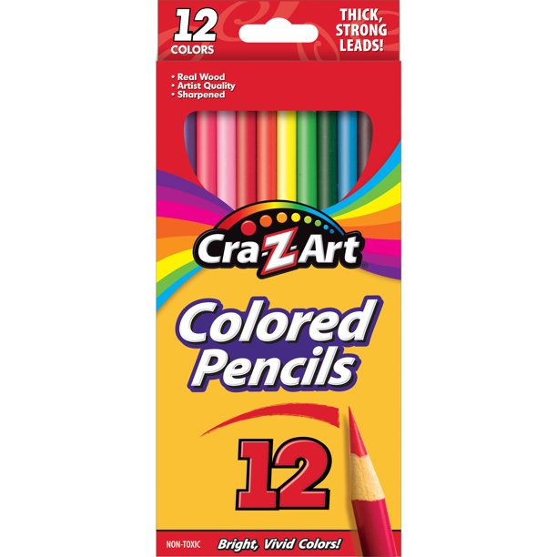 Color Pencils, Assorted Colors, Set Of 12