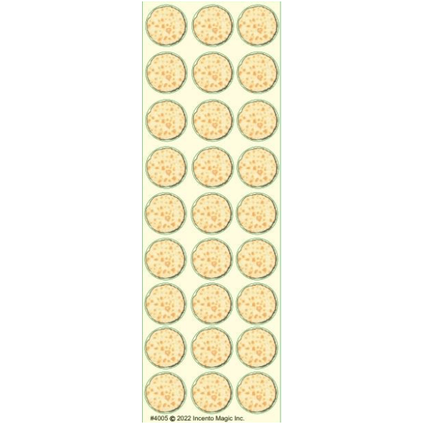 Matzah Circle Stickers (Medium) 6-Sheet pack