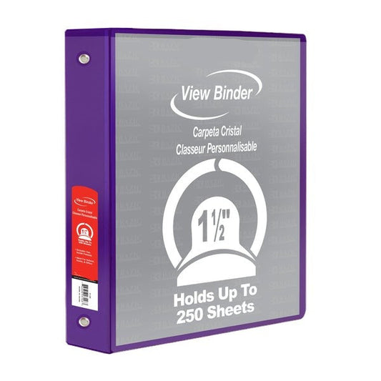 1.5" Hard 3-Ring Binder with View Purple