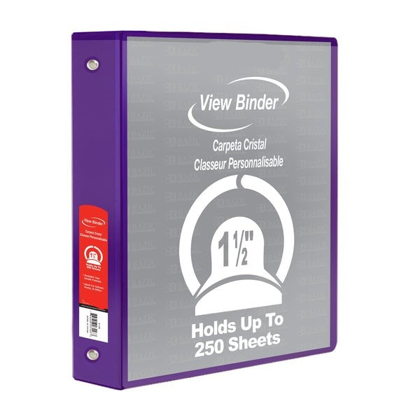 1.5" Hard 3-Ring Binder with View Purple